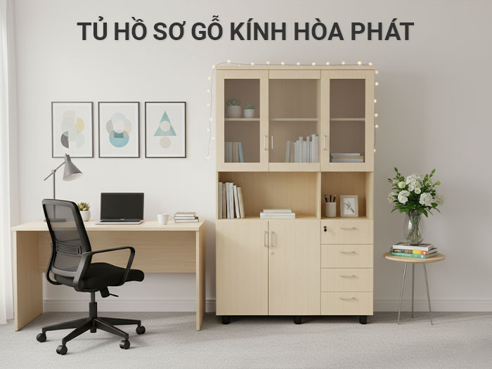 Tủ hồ sơ gỗ kính