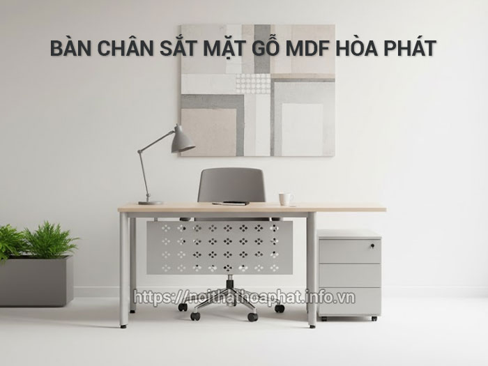 Bàn chân sắt mặt gỗ MDF
