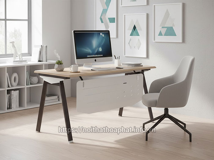 Bàn chân sắt mặt gỗ MDF