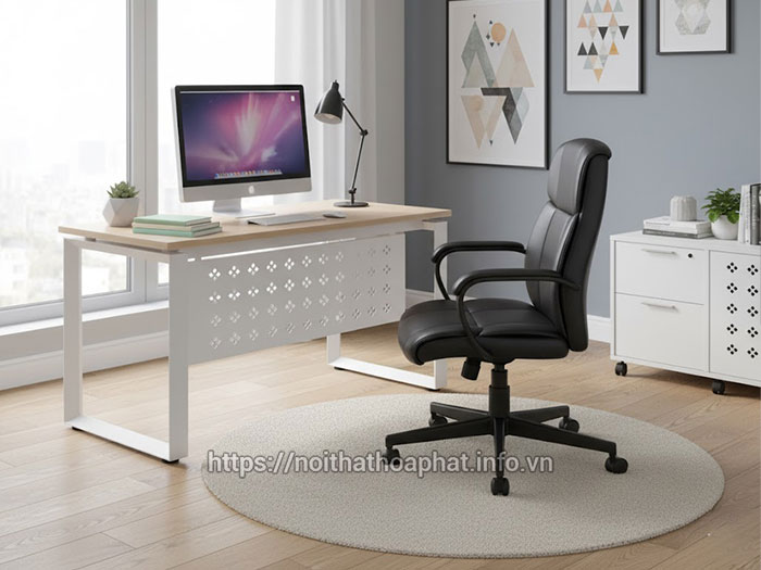 Bàn chân sắt mặt gỗ MDF