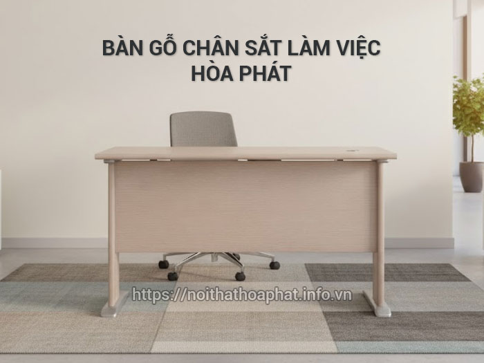 Bàn gỗ chân sắt làm việc