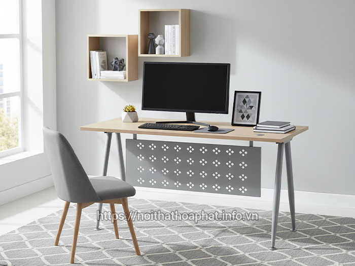 Bàn gỗ chân sắt làm việc