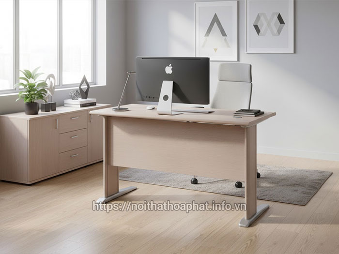 Bàn gỗ chân sắt làm việc