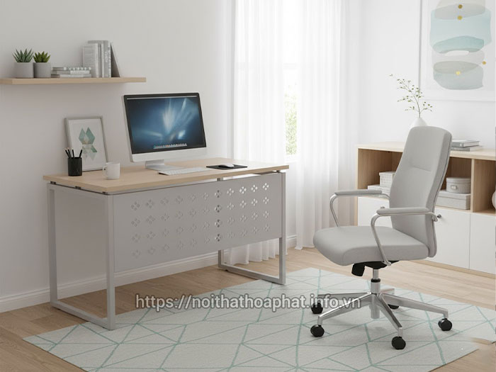 Bàn gỗ chân sắt làm việc