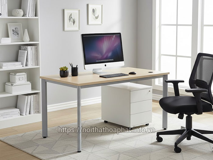 Bàn gỗ chân sắt làm việc