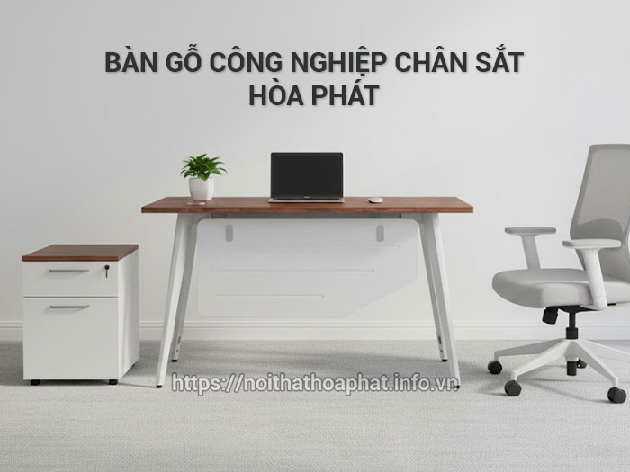 Bàn gỗ công nghiệp chân sắt