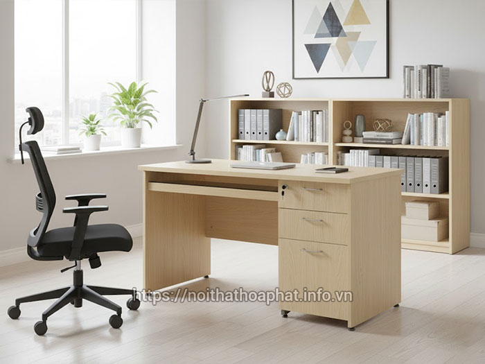 Bàn làm việc gỗ có ngăn kéo