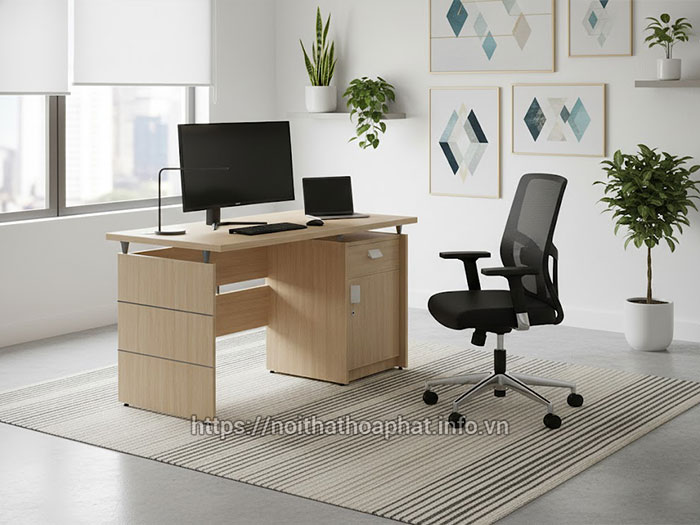 Bàn làm việc gỗ có ngăn kéo