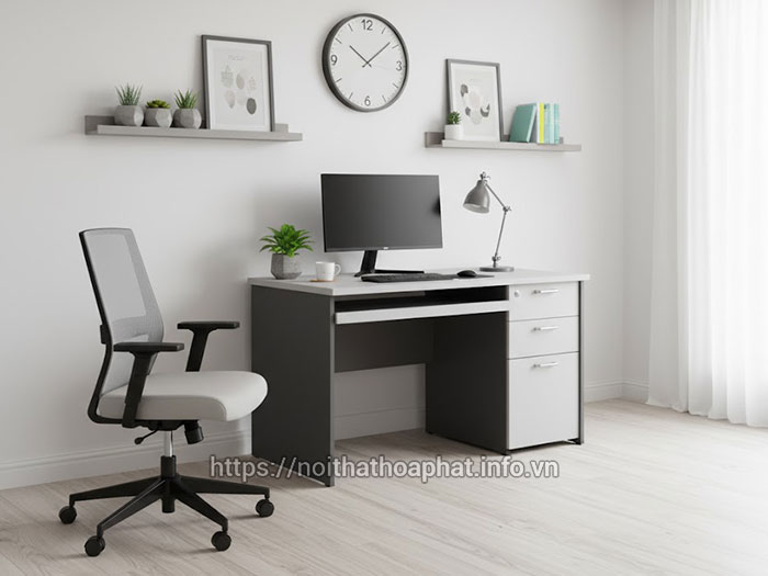 Bàn làm việc gỗ công nghiệp melamine