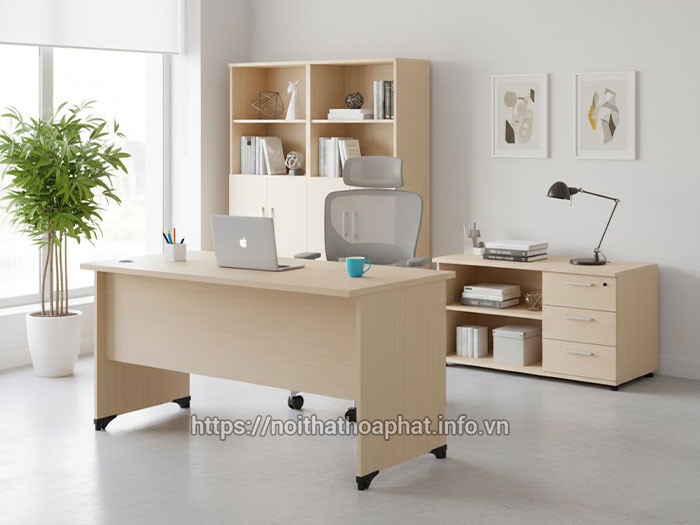 Bàn làm việc gỗ công nghiệp melamine
