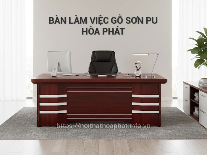 Bàn làm việc gỗ sơn PU