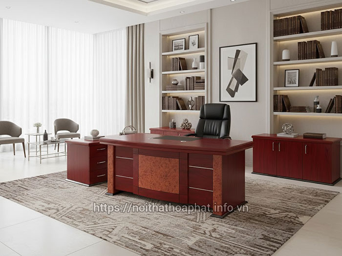 Bàn làm việc gỗ sơn PU