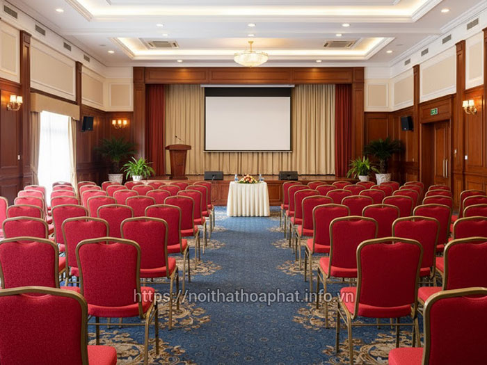 Ghế gỗ hội trường bọc nỉ