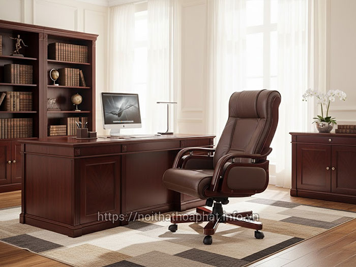 Ghế làm việc da nâu