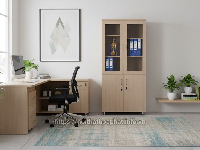 Tủ gỗ tài liệu 2 cánh