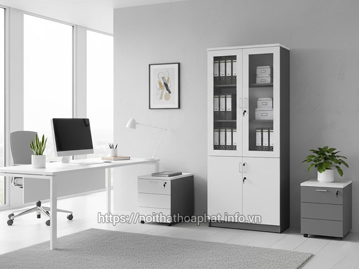 Tủ hồ sơ 2 cánh kính