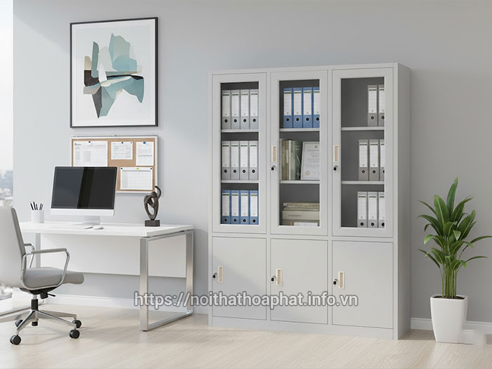 Tủ hồ sơ 3 cánh kính