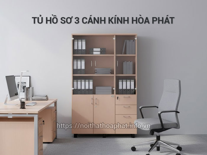 Tủ hồ sơ 3 cánh kính
