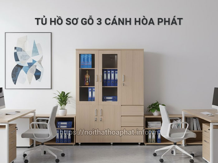 Tủ hồ sơ gỗ 3 cánh