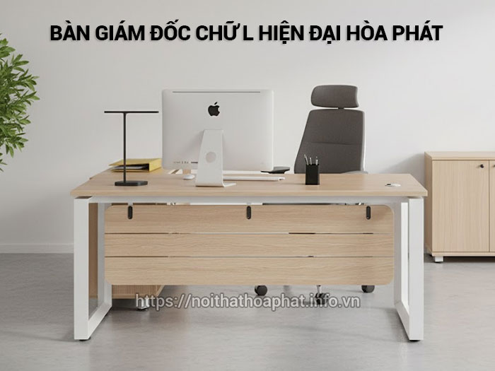 Bàn giám đốc chữ L hiện đại