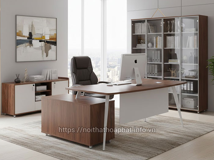 Bàn giám đốc chữ L hiện đại