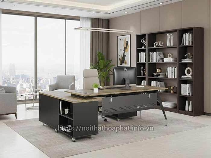 Bàn giám đốc chữ L hiện đại