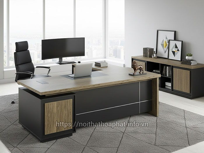 Bàn giám đốc liền tủ