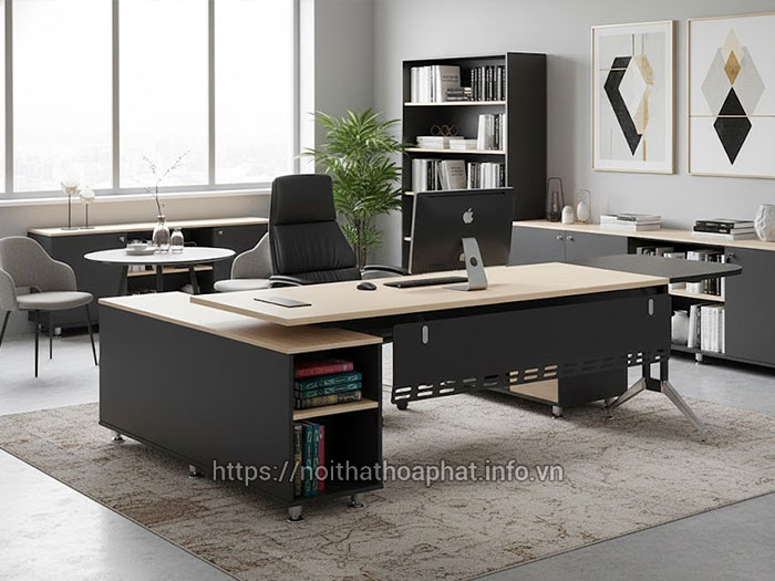 Bàn giám đốc liền tủ