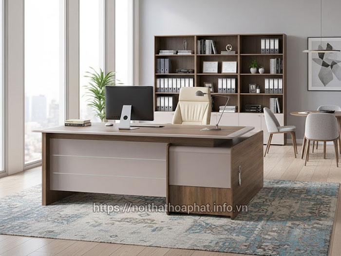 Bàn giám đốc liền tủ