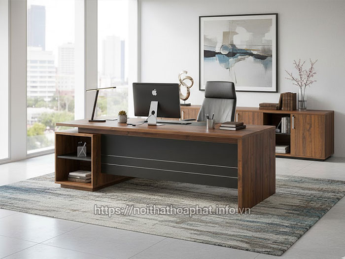 Bàn giám đốc liền tủ