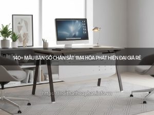 bàn gỗ chân sắt 1m4