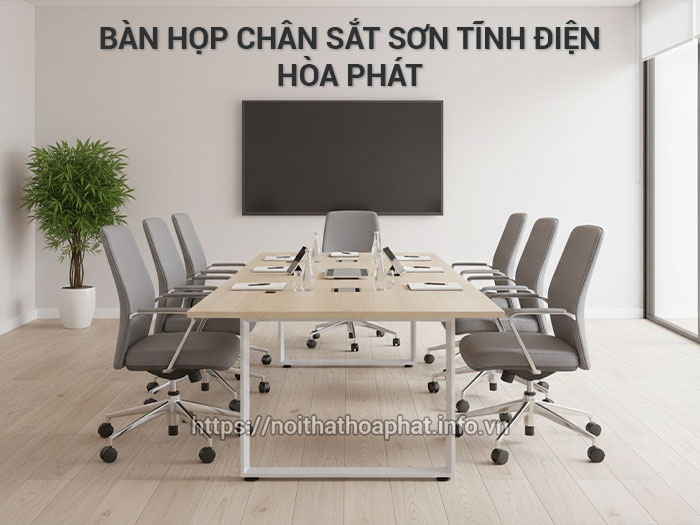 Bàn họp chân sắt sơn tĩnh điện