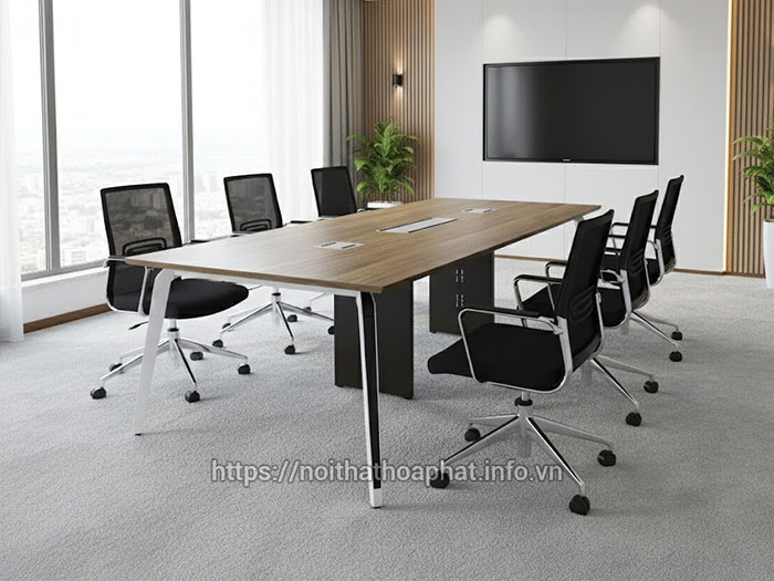 Bàn họp chân sắt sơn tĩnh điện