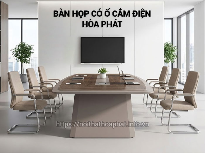 Bàn họp có ổ cắm điện
