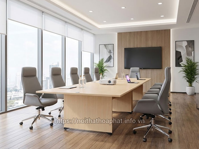 Bàn họp gỗ công nghiệp