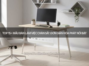 Bàn làm việc chân sắt đơn giản