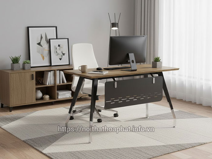 Bàn làm việc chân sắt tĩnh điện