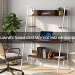 Bàn làm việc tại nhà có kệ sách