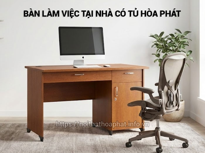 Bàn làm việc tại nhà có tủ