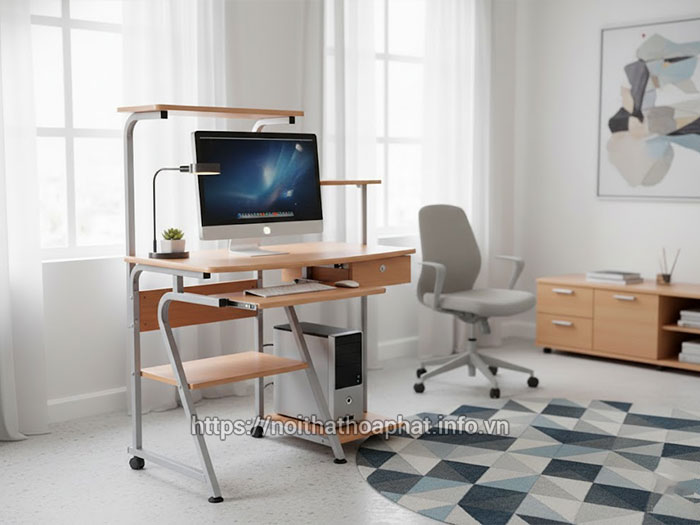 Bàn máy tính mặt gỗ