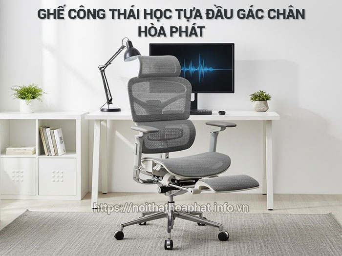 Ghế Công Thái Học Tựa Đầu Gác Chân