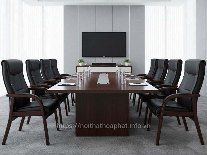 Ghế gỗ bọc da phòng họp