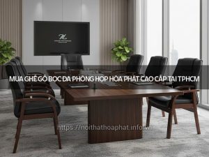 Ghế gỗ bọc da phòng họp