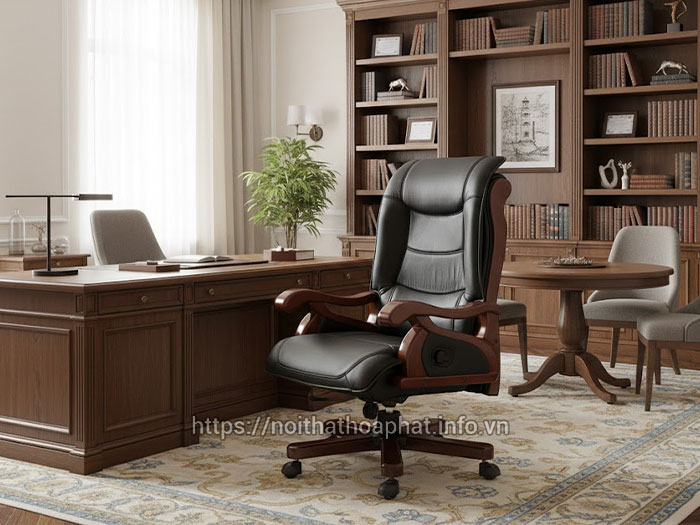 Ghế lãnh đạo gỗ tự nhiên