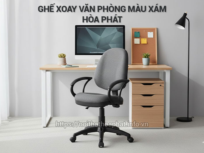 Ghế xoay văn phòng màu xám