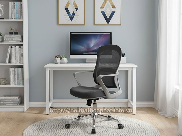 Ghế xoay văn phòng màu xám