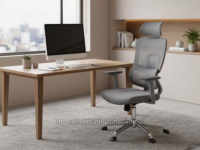 Ghế xoay văn phòng màu xám