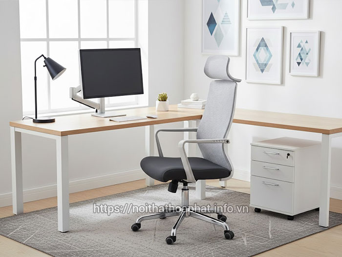 Ghế xoay văn phòng màu xám