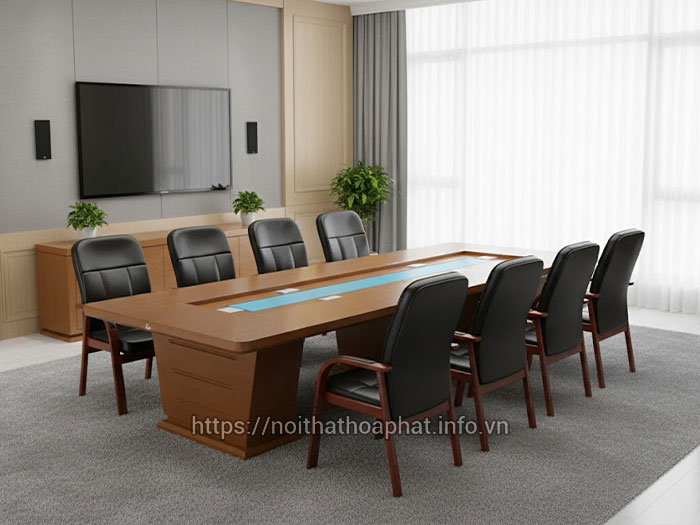 Mẫu bàn họp gỗ tự nhiên