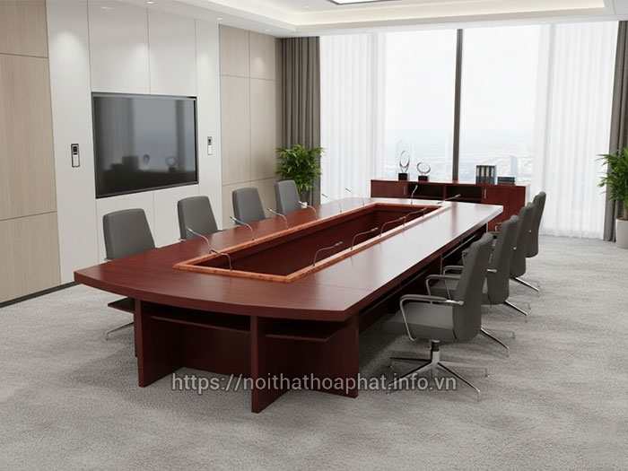 Mẫu bàn họp gỗ tự nhiên